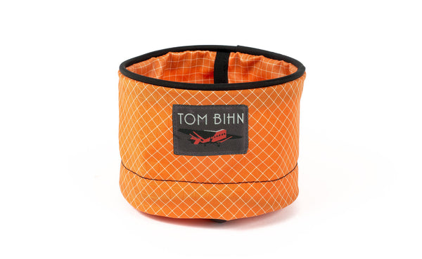A Small Travel Tray in Zest (pale orange with white grid) 200 Halcyon.
